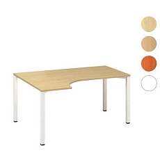 Ergo kancelářský stůl Alfa 200, 180 x 120 x 74,2 cm, levé provedení, dezén ořech, RAL9010