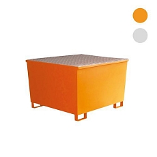 Ocelová záchytná vana Manutan Expert pod IBC kontejner, oranžová