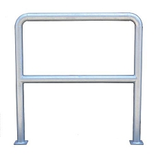 Kovová zábrana Manutan Expert, délka 100 cm, průměr 38 mm, černá/žlutá