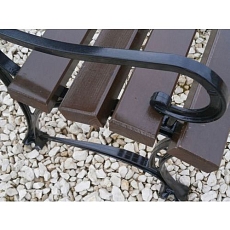 Parková lavička Beauty s opěradlem a područkami, ořech