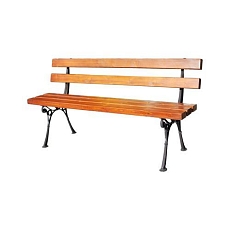 Parková lavička Oriental s opěradlem, rustikální dub