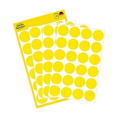 Samolepicí kulaté etikety Avery Zweckform, papírové, průměr 18 mm, žluté