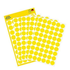 Samolepicí kulaté etikety Avery Zweckform, papírové, průměr 12 mm, žluté