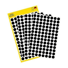 Samolepicí kulaté etikety Avery Zweckform, papírové, průměr 8 mm, černé
