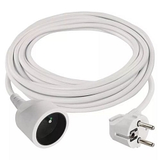 Prodlužovací kabel Emos, bílý, PVC, 1 zásuvka, 5 m