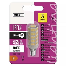 LED žárovka Emos Classic JC, 4,5 W, E14, neutrální bílá