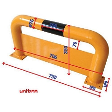 Kovová zábrana s deskou Manutan Expert, nízká, délka 75 cm
