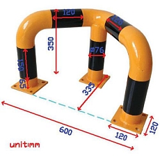 Rohová kovová zábrana, nízká, délka 60 cm - Manutan Expert