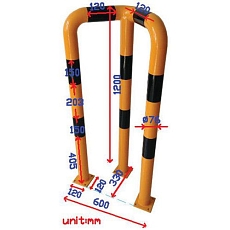 Rohová kovová zábrana, vysoká, délka 60 cm - Manutan Expert