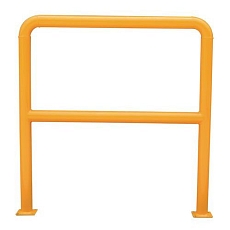 Kovová zábrana Manutan Expert, délka 100 cm, průměr 38 mm, černá/žlutá