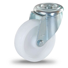 Polypropylenové transportní kolo se středovým otvorem, průměr 80 mm, otočné, kluzné ložisko
