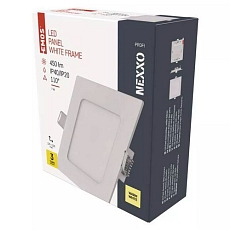 LED vestavné svítidlo Emos NEXXO, čtvercové, bílé, 7 W, teplá bílá