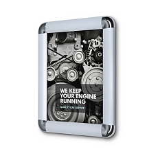 Rám na plakáty P25, oblé rohy, stříbrný, A1