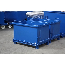 Kontejner s výklopným víkem, objem 2 000 l, modrý