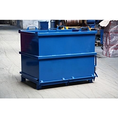 Kontejner s výklopným dnem, objem 1 000 l, červený