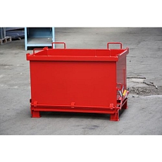 Kontejner s výklopným dnem, objem 1 000 l, červený