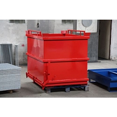 Kontejner s výklopným dnem, objem 1 000 l, červený