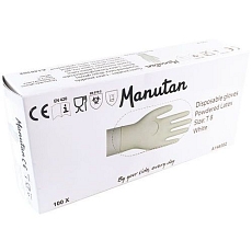 Jednorázové vinylové rukavice Manutan Expert Merlin, bílé, vel. 9