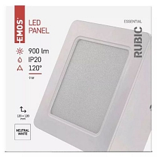 LED přisazené svítidlo RUBIC, čtvercové, 9W neutrální bílá