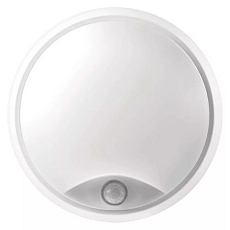 LED přisazené svítidlo ZURI s pohyblivým čidlem, kruhové, černá/bílá, 14W neutrální bílá