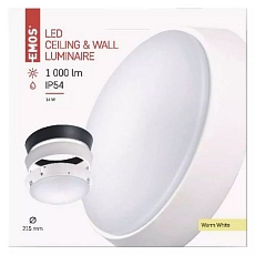 LED přisazené svítidlo ZURI, kruhové, černá/bílá, 14W teplá bílá