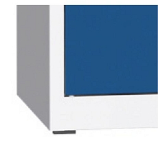 Svařovaná šatní skříň Philip, 15 boxů, cylindrický zámek, šedá/modrá