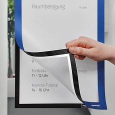 Informační rámečky Magnetoplan Magnetofix A4, magnetické, samolepicí, modré