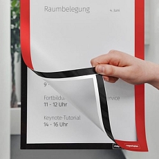 Informační rámečky Magnetoplan Magnetofix A4, magnetické, samolepicí, červené