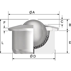 Kuličková kladka s přírubou pro nasouvání, průměr 30 mm