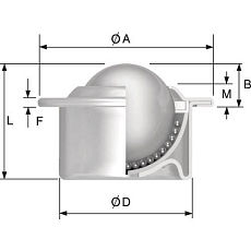 Kuličková kladka s přírubou pro nasouvání, průměr 15 mm