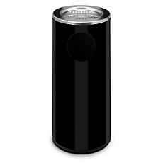 Kovový venkovní odpadkový koš Marco s popelníkem, objem 34 l, černý