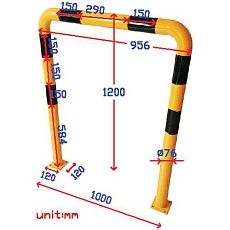Kovová zábrana, vysoká, délka 100 cm - Manutan Expert