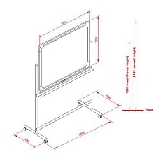 Mobilní bílá magnetická tabule Basic, oboustranná, 90 x 120 cm - Manutan Expert