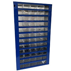 Kovový organizér, 60 zásuvek, modrý