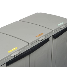 Plastová skříň ECO LINE 3 na třídění odpadu, objem 3 x 110 l, šedá