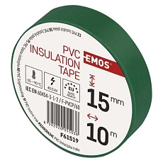 Izolační PVC páska 15 mm x 0,13 mm x 10 m, zelená