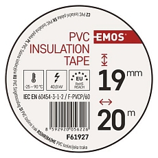 Izolační PVC páska 19 mm x 0,13 mm x 20 m, hnědá