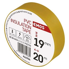 Izolační PVC páska 19 mm x 0,13 mm x 20 m, žlutá