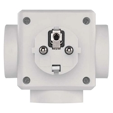 Z??suvka rozbočovací 3x kulatá, 2x USB, bílá