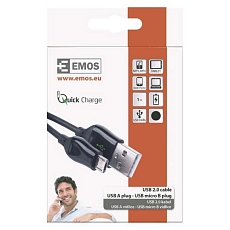 Rychlonabíjecí a datový kabel, USB-A 2.0/micro USB-B 2.0, Quick Charge, 1 m, černý