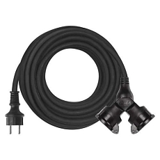 Venkovní prodlužovací kabel, 15 m, 2 zásuvky, guma, 1,5 mm2