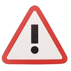 Trojúhelníkový magnet s vykřičníkem Smit Visual, bílý/červený