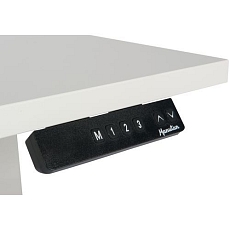 Výškově nastavitelný kancelářský stůl Manutan Expert, 140 x 80 x 62,5 - 127,5 cm, rovné provedení, ABS 2 mm, bílá