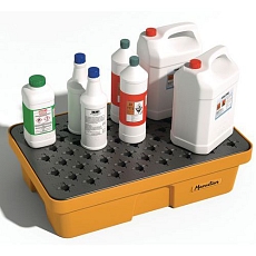 Plastová záchytná vana s roštem, 640 x 410 mm, kapacita 30 l - Manutan Expert