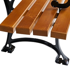 Parková lavička Ornamental s opěradlem a područkami, rustikální dub