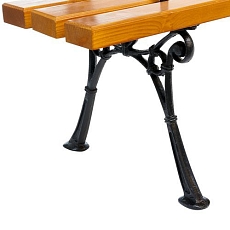 Parková lavička Oriental s opěradlem a područkami, rustikální dub