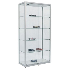 Skleněná produktová vitrína Deka s osvětlením, 100 x 50 x 200 cm