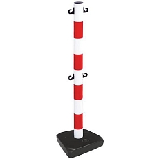 Plastové zahrazovací sloupky Manutan Expert s řetězem, 90 cm, 2 ks, červené/bílé