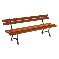 Parková lavička Style s opěradlem, rustikální dub