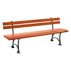 Parková lavička Global s opěradlem, bílá